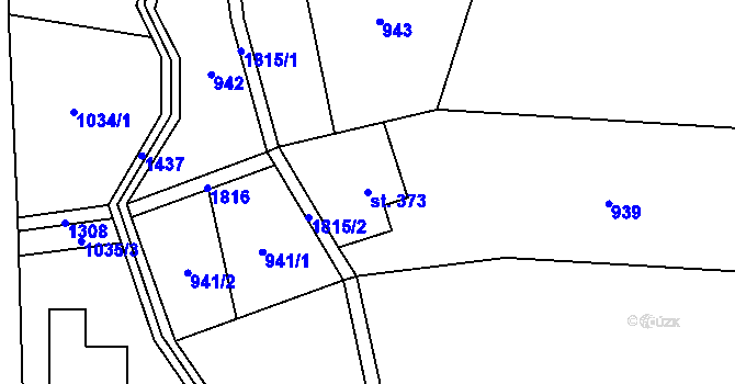 Parcela st. 373 v KÚ Krompach, Katastrální mapa