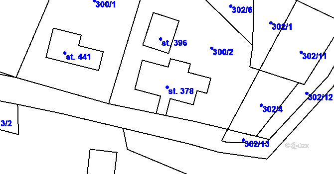 Parcela st. 378 v KÚ Krompach, Katastrální mapa