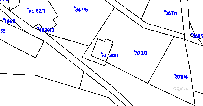 Parcela st. 400 v KÚ Krompach, Katastrální mapa