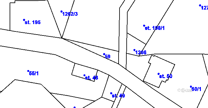 Parcela st. 59 v KÚ Krompach, Katastrální mapa