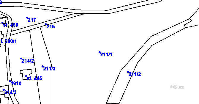 Parcela st. 211/1 v KÚ Krompach, Katastrální mapa