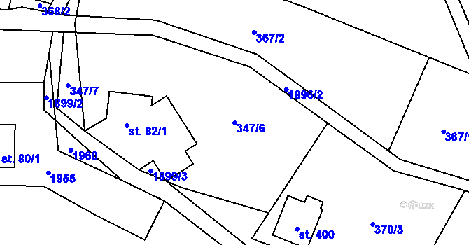 Parcela st. 347/6 v KÚ Krompach, Katastrální mapa