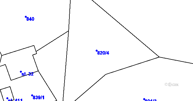 Parcela st. 820/4 v KÚ Krompach, Katastrální mapa