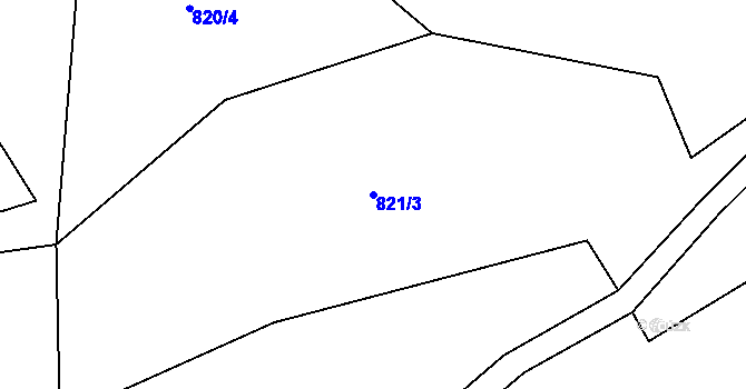 Parcela st. 821/3 v KÚ Krompach, Katastrální mapa