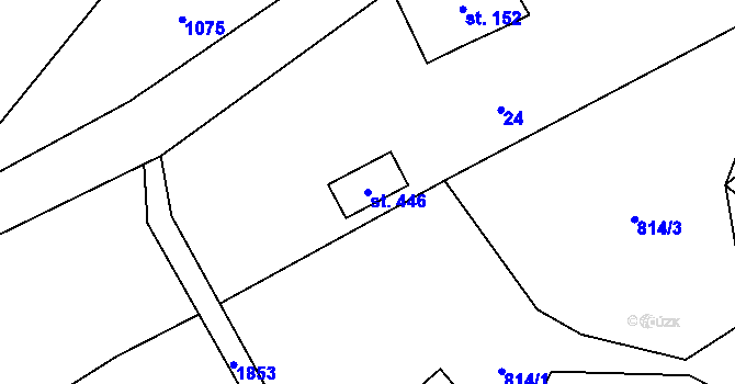 Parcela st. 446 v KÚ Krompach, Katastrální mapa