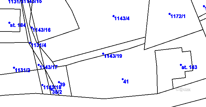 Parcela st. 1143/19 v KÚ Krompach, Katastrální mapa