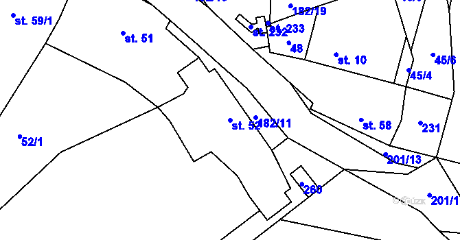 Parcela st. 52 v KÚ Kropáčova Vrutice, Katastrální mapa