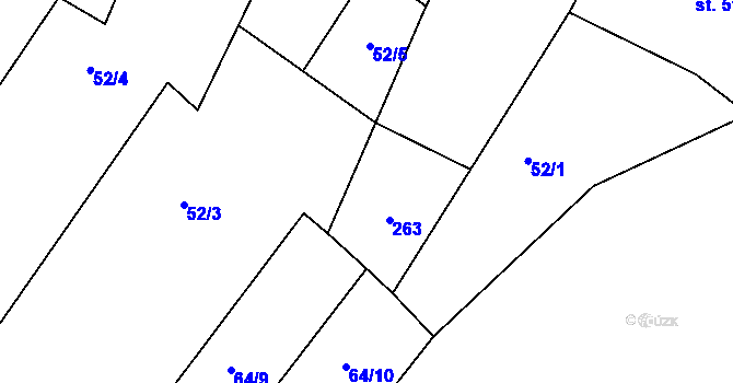 Parcela st. 59/2 v KÚ Kropáčova Vrutice, Katastrální mapa