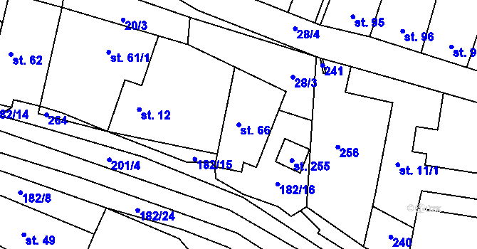 Parcela st. 66 v KÚ Kropáčova Vrutice, Katastrální mapa