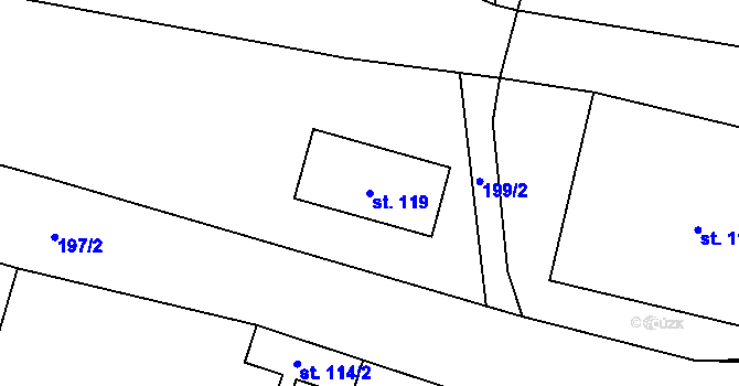 Parcela st. 119 v KÚ Kropáčova Vrutice, Katastrální mapa