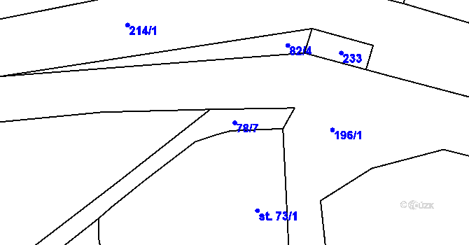 Parcela st. 78/7 v KÚ Kropáčova Vrutice, Katastrální mapa