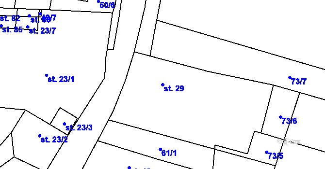 Parcela st. 29 v KÚ Sušno, Katastrální mapa