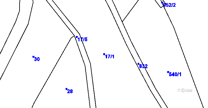Parcela st. 17/1 v KÚ Sušno, Katastrální mapa