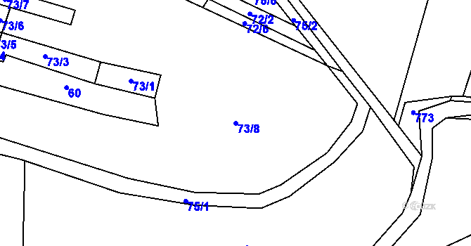 Parcela st. 73/8 v KÚ Sušno, Katastrální mapa