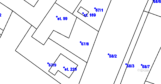 Parcela st. 67/8 v KÚ Kroučová, Katastrální mapa