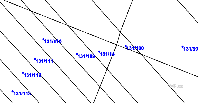 Parcela st. 131/14 v KÚ Kroučová, Katastrální mapa