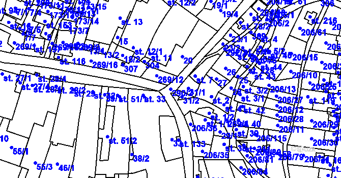 Parcela st. 290/2 v KÚ Kroučová, Katastrální mapa