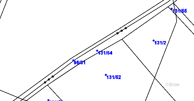Parcela st. 131/54 v KÚ Kroučová, Katastrální mapa