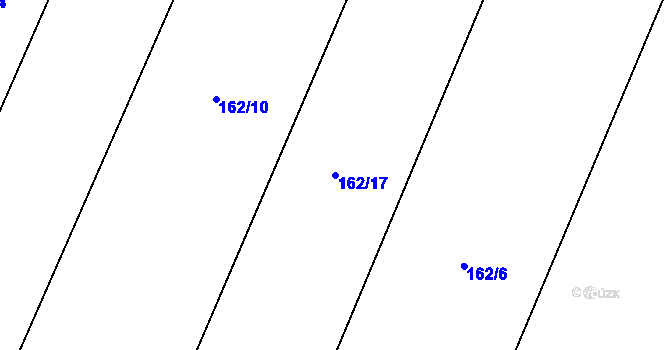 Parcela st. 162/17 v KÚ Kroučová, Katastrální mapa