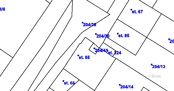 Parcela st. 231 v KÚ Kroučová, Katastrální mapa