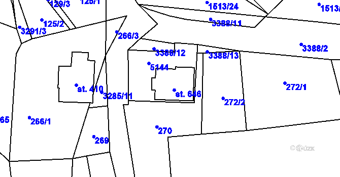 Parcela st. 116 v KÚ Krouna, Katastrální mapa