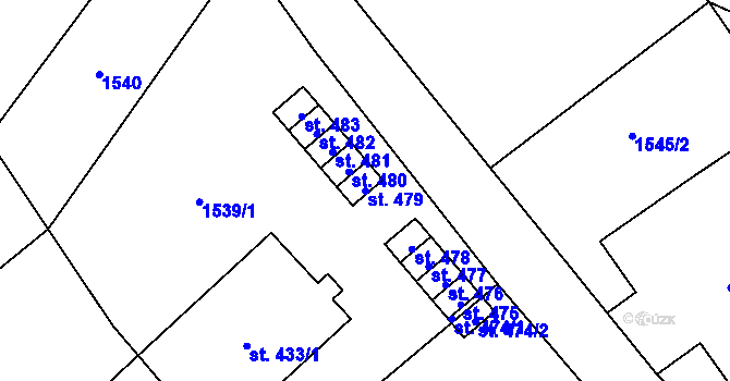 Parcela st. 479 v KÚ Krouna, Katastrální mapa