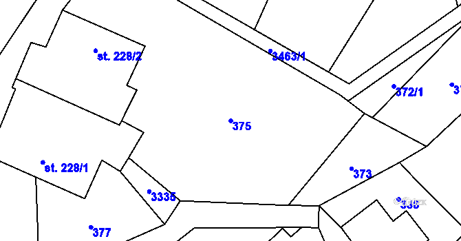 Parcela st. 375 v KÚ Krouna, Katastrální mapa