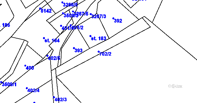 Parcela st. 702/2 v KÚ Krouna, Katastrální mapa