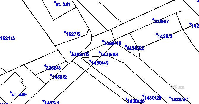Parcela st. 1430/48 v KÚ Krouna, Katastrální mapa