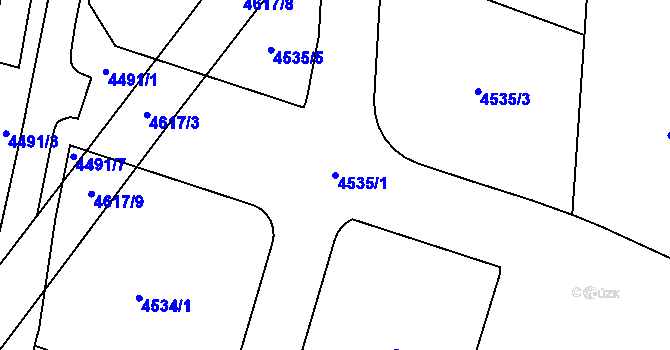 Parcela st. 4535/1 v KÚ Krouna, Katastrální mapa