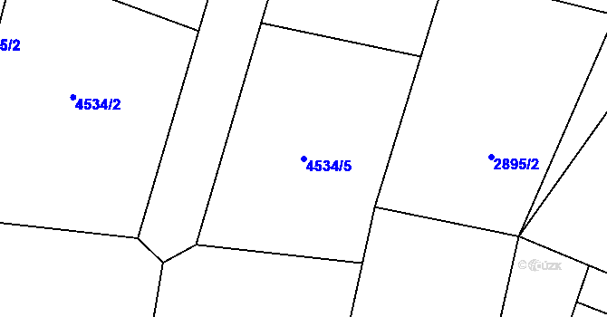 Parcela st. 4534/5 v KÚ Krouna, Katastrální mapa