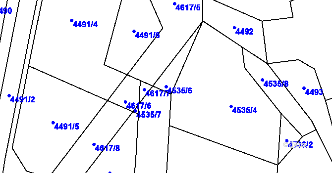 Parcela st. 4535/6 v KÚ Krouna, Katastrální mapa