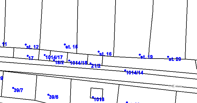 Parcela st. 16 v KÚ Kroužek, Katastrální mapa