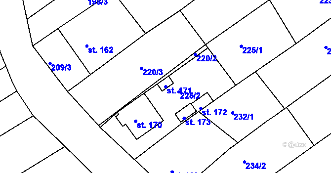 Parcela st. 171 v KÚ Kroužek, Katastrální mapa
