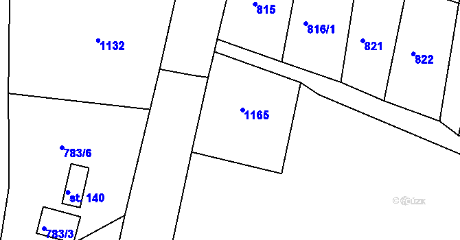 Parcela st. 455/3 v KÚ Kroužek, Katastrální mapa