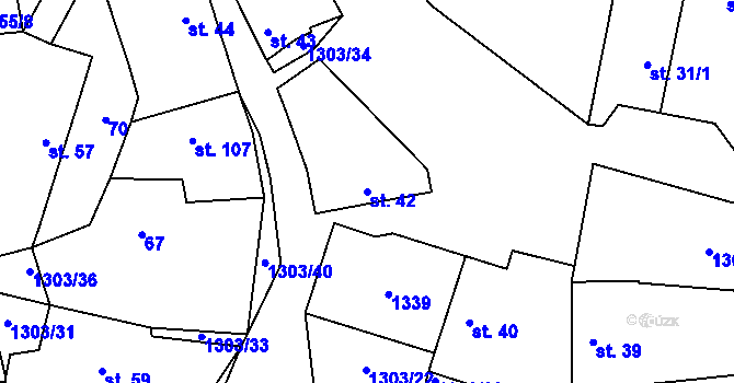 Parcela st. 42 v KÚ Krpy, Katastrální mapa