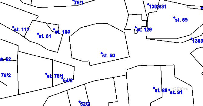 Parcela st. 60 v KÚ Krpy, Katastrální mapa