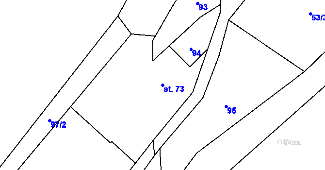 Parcela st. 73 v KÚ Krpy, Katastrální mapa