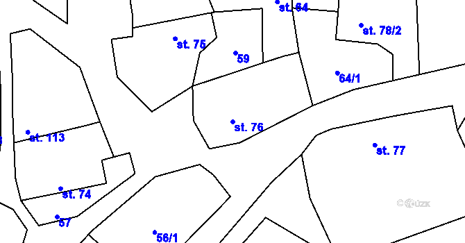 Parcela st. 76 v KÚ Krpy, Katastrální mapa