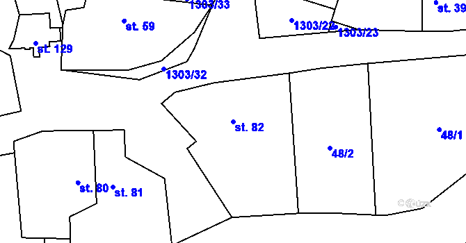 Parcela st. 82 v KÚ Krpy, Katastrální mapa