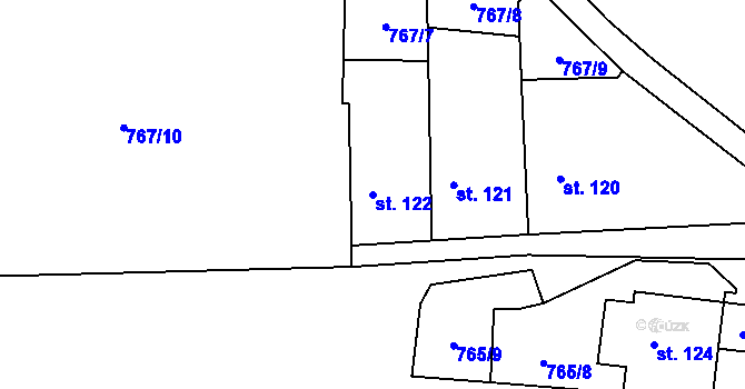 Parcela st. 122 v KÚ Krpy, Katastrální mapa