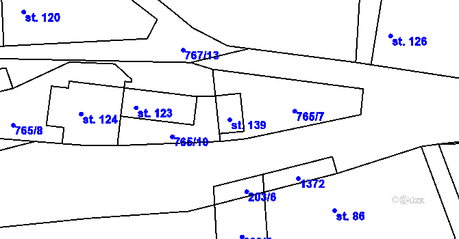 Parcela st. 139 v KÚ Krpy, Katastrální mapa