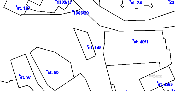 Parcela st. 145 v KÚ Krpy, Katastrální mapa