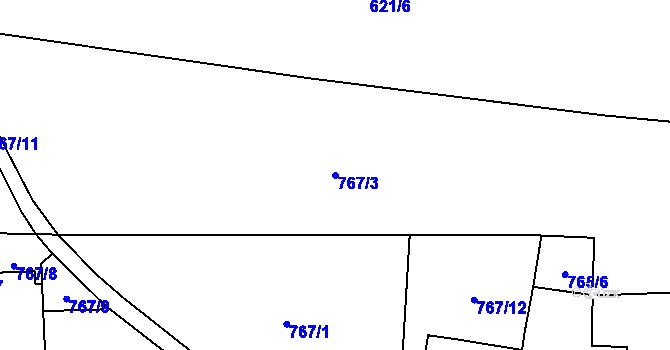 Parcela st. 767/3 v KÚ Krpy, Katastrální mapa