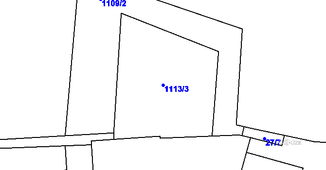 Parcela st. 1113/3 v KÚ Krpy, Katastrální mapa