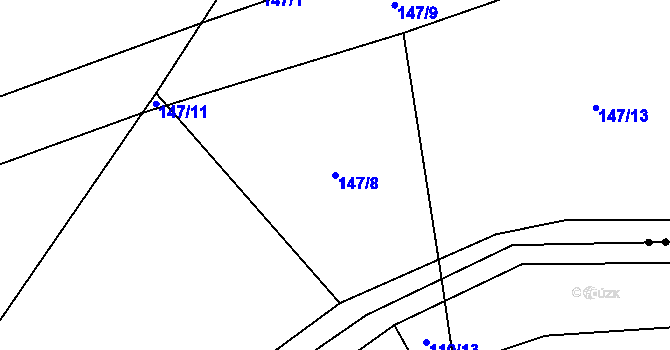 Parcela st. 147/8 v KÚ Krpy, Katastrální mapa