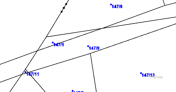 Parcela st. 147/9 v KÚ Krpy, Katastrální mapa