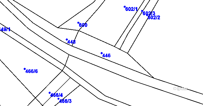 Parcela st. 446 v KÚ Krpy, Katastrální mapa