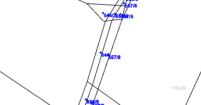 Parcela st. 544 v KÚ Krpy, Katastrální mapa