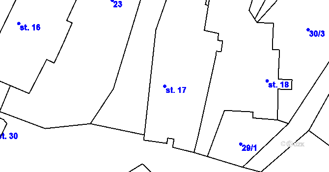 Parcela st. 17 v KÚ Kejšovice, Katastrální mapa